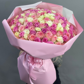 Букет из 151 кенийской розы микс (40 см) в Электрогорске