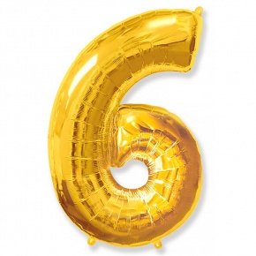 Шар гелиевый цифра 6 (40х102 см) в Электрогорске
