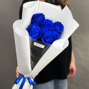 Букет из 5 синих роз Эквадор в Электрогорске