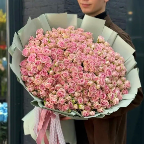 Букет из 101  нежно -розовой кустовой розы (70 см) в Электрогорске