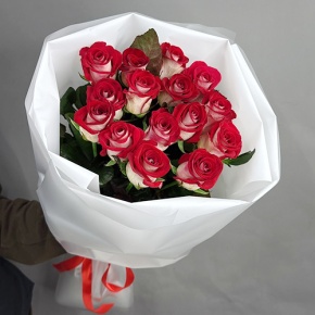Букет из 15 рубиновых роз (70 см) в Электрогорске
