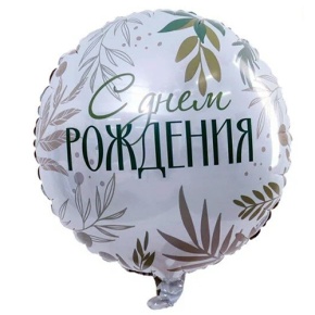 Шар "С Днём Рождения" листья в Электрогорске