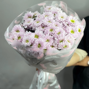 Букет "Нежный комплимент" из 9 кустовых хризантем в Электрогорске