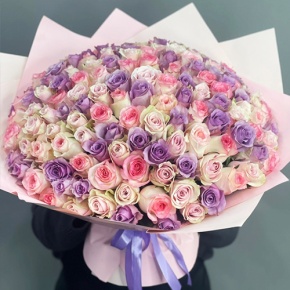 Букет из 101 розы нежный микс (40 см) в Электрогорске