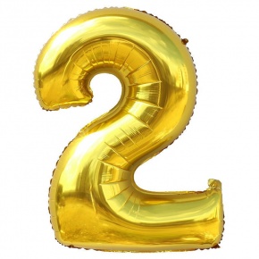 Шар гелиевый цифра 2 (40х102 см) в Электрогорске