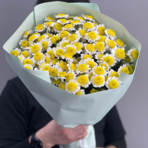 Букет "Моё солнышко" из 17 хризантем сантини  в Электрогорске