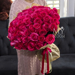 Букет 51 роза Эквадор Пинк Флоид (60 см) в Электрогорске
