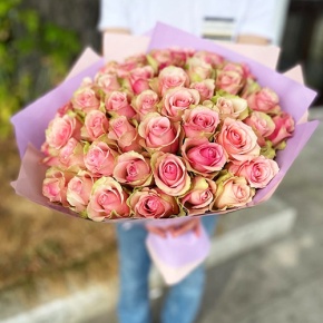 Букет 51 роза Бэлла Роса (40 см) в Электрогорске