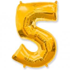 Шар гелиевый цифра 5 (40х102 см) в Электрогорске