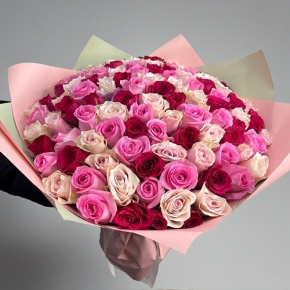 Букет "Ода любви" из 101 розы микс (40 см) в Электрогорске