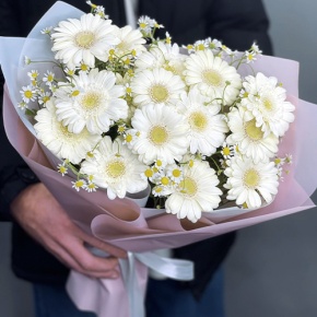 Нежный букет из гербер и ромашек в Электрогорске