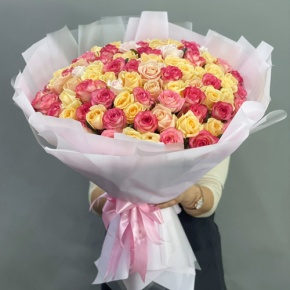 Букет из 101 розы  микс (70 см) в Электрогорске