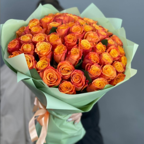 Букет из 71 огненной розы (40 см) в Электрогорске