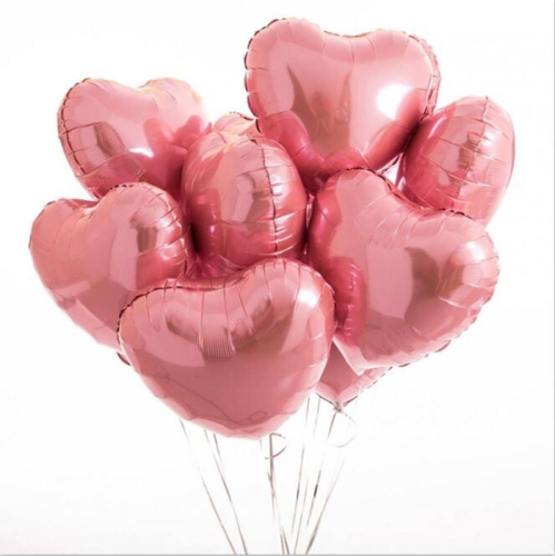 Сердце розовое фольгированный шар с гелием (45 см) в Электрогорске