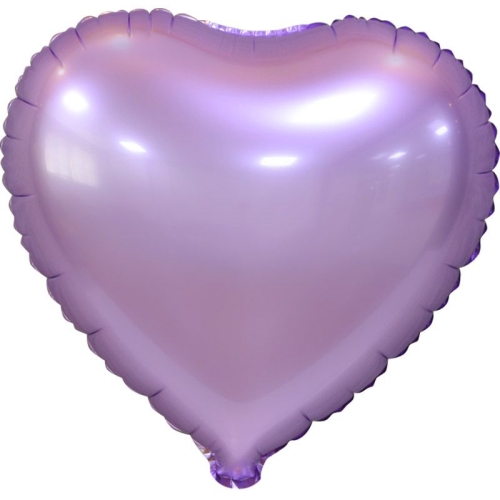 Сердце сиреневое фольгированный шар с гелием (45 см) в Электрогорске